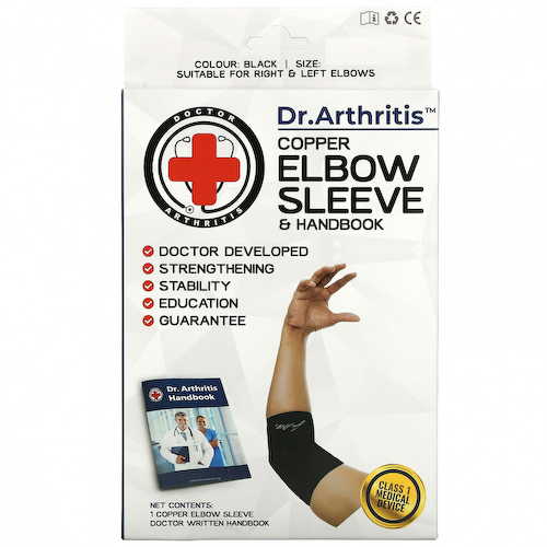 Doctor Arthritis, Медный рукав до локтя и руководство, средний размер, черный, 1 рукав #1