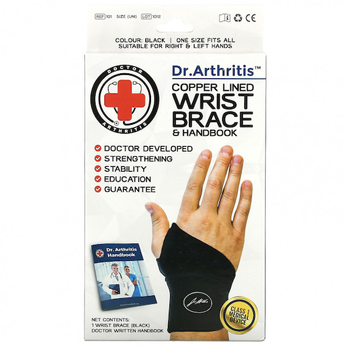Doctor Arthritis, Ортез и справочник с медной подкладкой, черный, 1 скоба #1