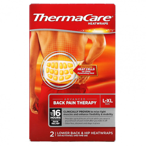 ThermaCare, Расширенная терапия боли в спине, L-XL, одноразовое, 2 тепловых обертывания для поясницы и бедер #1