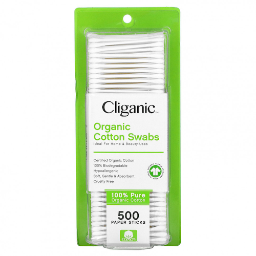 Cliganic, Органические ватные палочки, 500 бумажных палочек #1