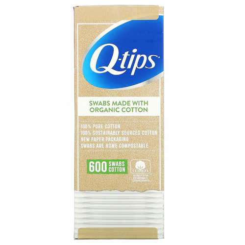Q-tips, Органические ватные палочки, 600 тампонов #1