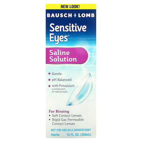 Bausch + Lomb, Физиологический раствор, для чувствительных глаз, 355 мл (12 жидк. Унций) #1