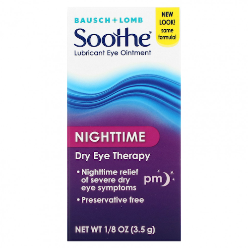 Bausch + Lomb, Soothe, смазывающая мазь для глаз, перед сном, 3,5 г (1/8 унции) #1