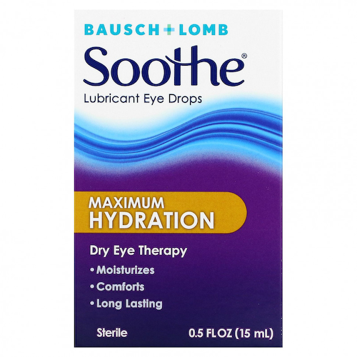 Bausch + Lomb, Soothe, смазывающие глазные капли, максимальное увлажнение, 15 мл (0,5 жидк. Унции) #1