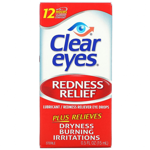 Clear Eyes, Redness Relief, Глазные капли смазывающее / снимающее покраснение, 0,5 жидких унций (15 мл) #1