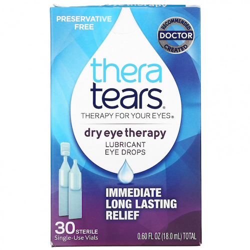 TheraTears, Dry Eye Therapy, глазные капли со смазкой, 30 стерильных одноразовых флаконов #1