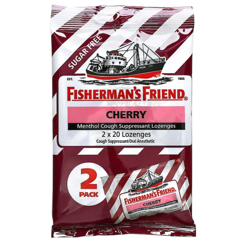 Fisherman's Friend, Леденцы от кашля с ментолом, без сахара, вишня, 40 леденцов #1