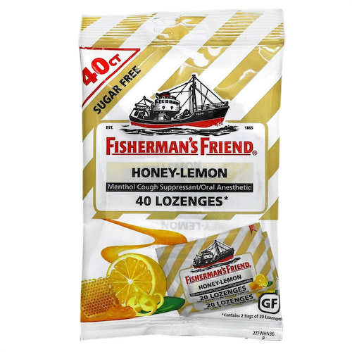 Fisherman's Friend, Леденцы с ментолом для подавления кашля, без сахара, мед и лимон, 40 пастилок #1