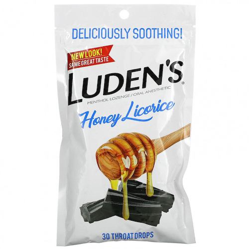 Luden's, Леденцы с ментолом / анестетик для полости рта, медовая солодка, 30 капель для горла #1