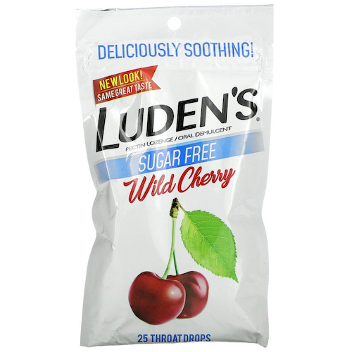 Luden's, Леденцы с пектином / успокаивающее средство для полости рта, без сахара, дикая вишня, 25 леденцов для горла #1