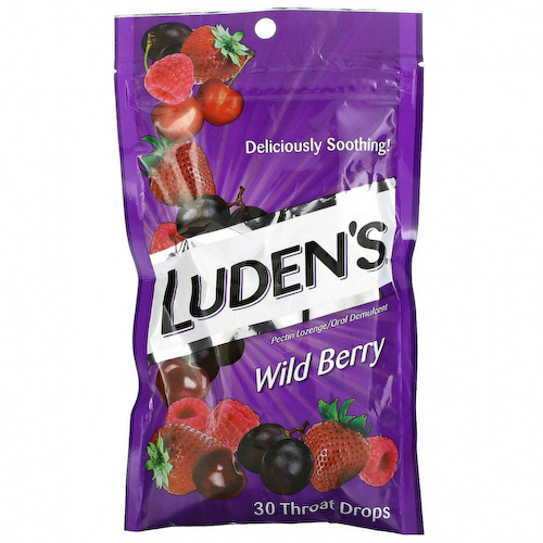Luden's, Леденцы с пектином / успокаивающее средство для полости рта, лесные ягоды, 30 капель для горла #1