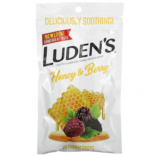 Luden's, Леденцы с пектином, успокаивающее средство для полости рта, с медом и ягодами, 25 леденцов для горла #1