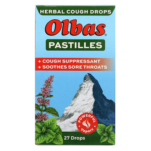 Olbas Therapeutic, Пастилки, травяные леденцы от кашля, максимальная эффективность, с ментолом, 27 леденцов #1