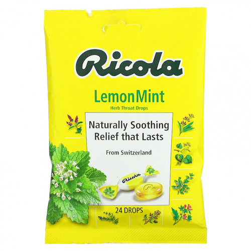 Ricola, Травяные пастилки для горла, лимонная мята, 24 пастилки #1