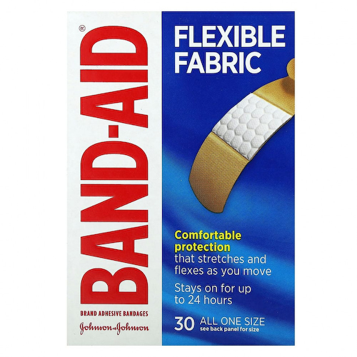 Band Aid, Лейкопластырные повязки, гибкая ткань, 30 повязок #1