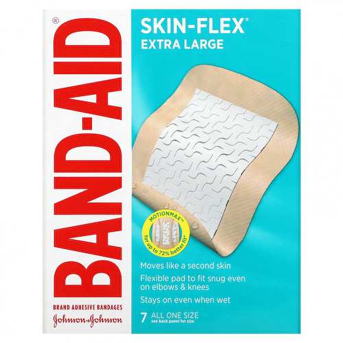 Band Aid, Лейкопластырные повязки, Skin-Flex, очень большие, 7 повязок #1