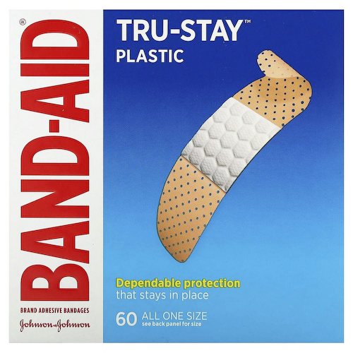 Band Aid, Tru-Stay, пластиковые пластыри, 60 шт. #1
