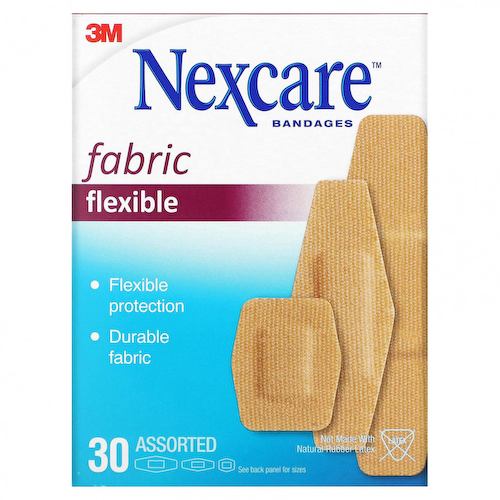 Nexcare, Гибкие тканевые бинты, 30 разных размеров #1