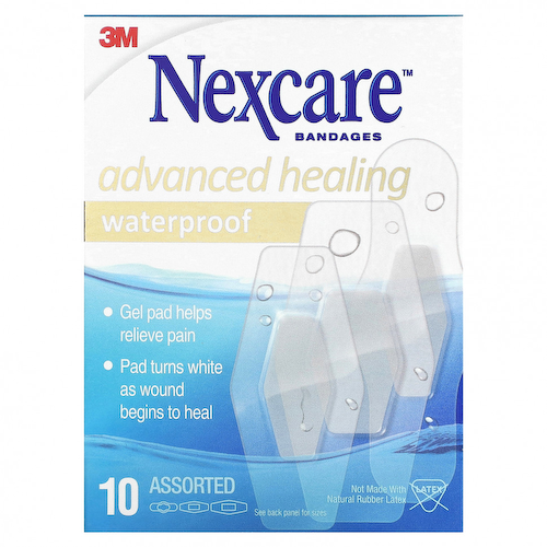 Nexcare, Улучшенные лечебные водонепроницаемые бинты, 10 разных размеров #1