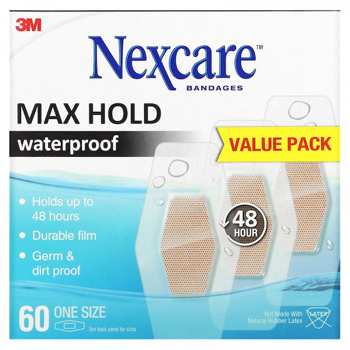 Nexcare, Водонепроницаемые бинты, максимальная фиксация, 60 бинтов одного размера #1