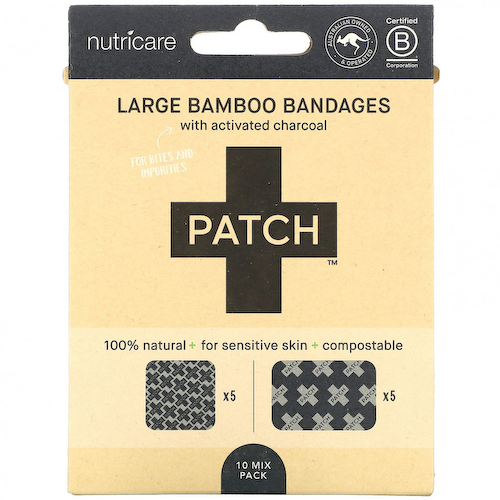 Patch, Patch, Large Bamboo Bandages with Activated Charcoal, 10 Mix Pack #1