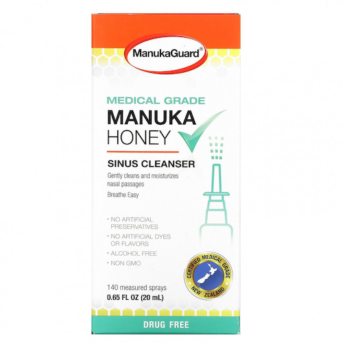 ManukaGuard, Мед манука медицинского качества, очищающее средство для носовых пазух, 0,65 жидких унций (20 мл) #1