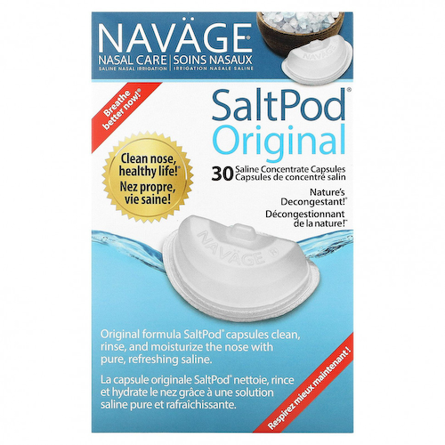 Navage, Nasal Care, солевое промывание носа, Saltpod Original, 30 капсул с солевым концентратом #1