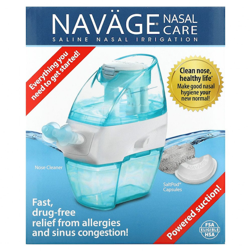 Navage, Nasal Care, стартовый набор для промывания носа солевым раствором, средство для чистки носа, модель SDG-2 + 20 капсул Saltpod #1