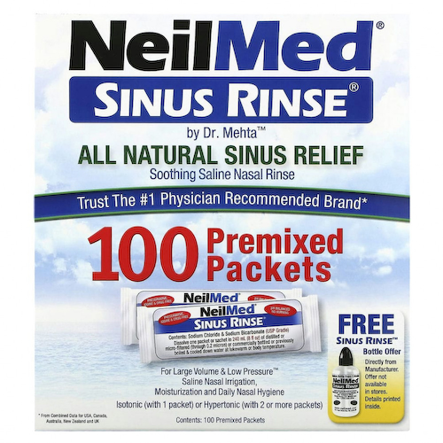 NeilMed, Sinus Rinse, натуральное средство для промывания носа, 100 пакетиков #1