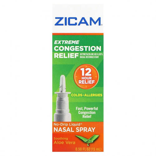Zicam, Экстремальное облегчение заложенности носа, жидкий спрей для носа без капель, успокаивающее алоэ вера, 15 мл (0,5 жидк. Унции) #1