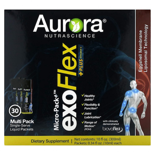 Aurora Nutrascience, Micro-Pack + ExoFlex + Plus Vitamin C, 30 пакетиков по 10 мл (0,34 жидк. Унции) #1