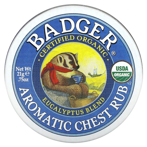Badger Company, Органическая ароматическая мазь с эвкалиптом и мятой, .75 унций (21 г) #1