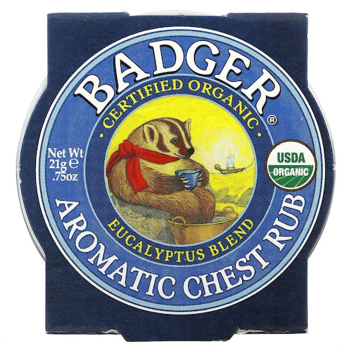 Badger Company, Органическая ароматическая мазь с эвкалиптом и мятой, .75 унций (21 г) #1