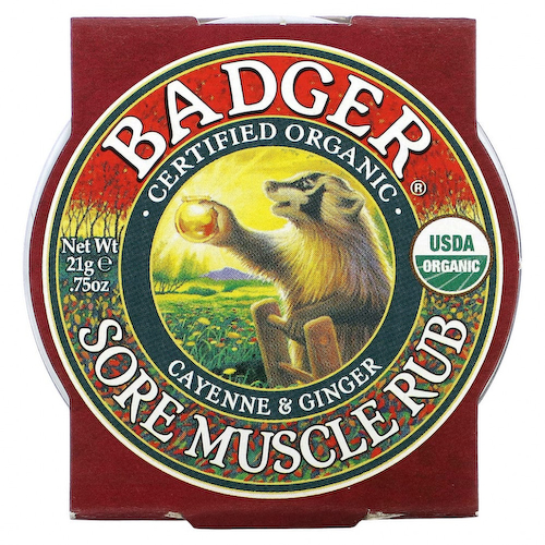 Badger Company, Sore Muscle Rub, мазь от боли в мышцах с кайенским перцем и имбирем, 21 г (0,75 унции) #1
