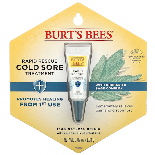 Burt's Bees, Быстрое спасение от герпеса с комплексом из ревеня и шалфея, 1,98 г (0,07 унции) #1