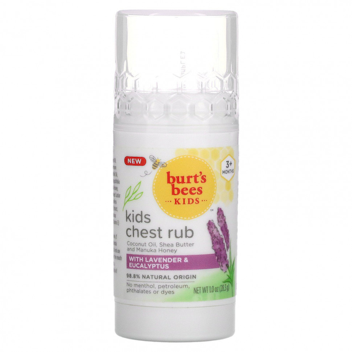 Burt's Bees, Для детей, средство для растирания груди, от 3 месяцев, с лавандой и эвкалиптом, 28,3 г (1 унция) #1