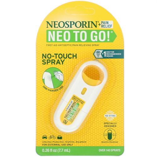 Neosporin, + Обезболивающее средство Neo To Go!, Антисептический обезболивающий спрей для оказания первой помощи, 7,7 мл #1
