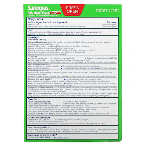 Salonpas, Пластырь обезболивающий, большой, 9 пластырей #1