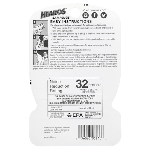 Hearos, беруши, NRR 32, 14 пар #1