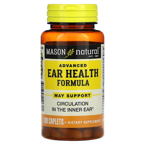 Mason Natural, Улучшенная добавка для здоровья ушей и слуха, 100 таблеток #1