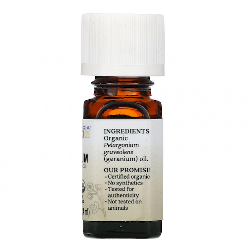 Aura Cacia, чистое эфирное масло, органическая герань, 7,4 мл (0,25 жидк. унции) #1