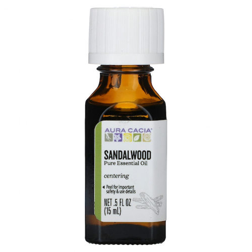 Aura Cacia, 100% чистое эфирное масло сандала, 0.5 жидкой унции (15 мл) #1