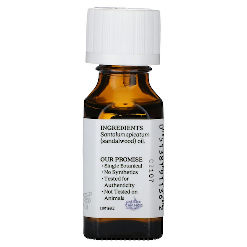 Aura Cacia, 100% чистое эфирное масло сандала, 0.5 жидкой унции (15 мл) #1