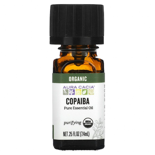 Aura Cacia, чистое эфирное масло, органический копайба, 7,4 мл (0,25 жидк. унции) #1