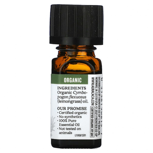 Aura Cacia, Чистое эфирное масло, органический лемонграсс, 7,4 мл (0,25 жидк. Унции) #1