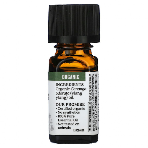 Aura Cacia, Чистое эфирное масло, полный органический иланг-иланг, 7,4 мл (0,25 жидк. Унции) #1