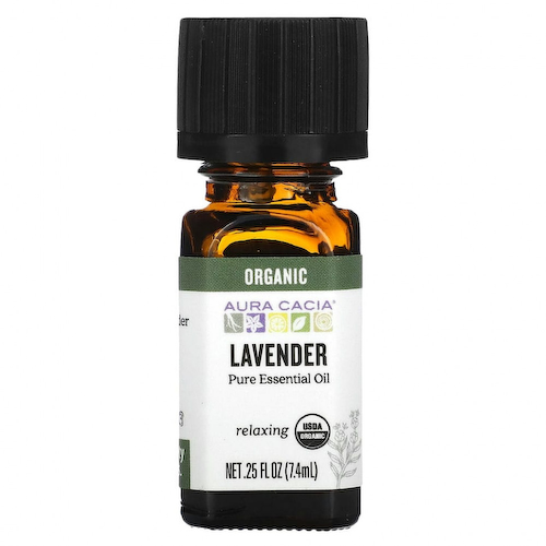 Aura Cacia, Pure Essential Oil, Organic Lavender, .25 fl oz (7.4 ml) #1