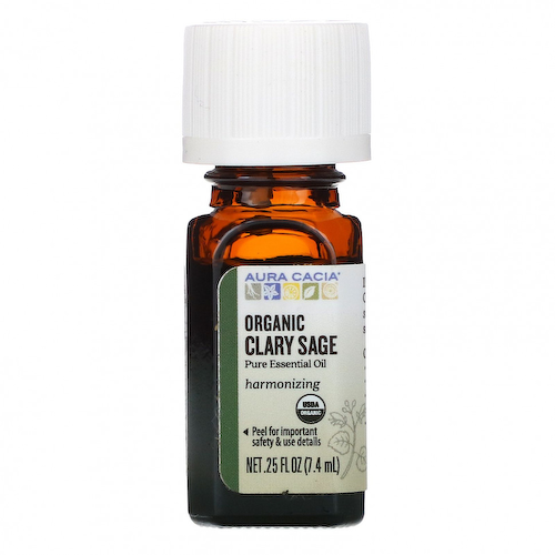 Aura Cacia, чистое эфирное масло, органический мускатный шалфей, 7,4 мл (0,25 жидк. унции) #1