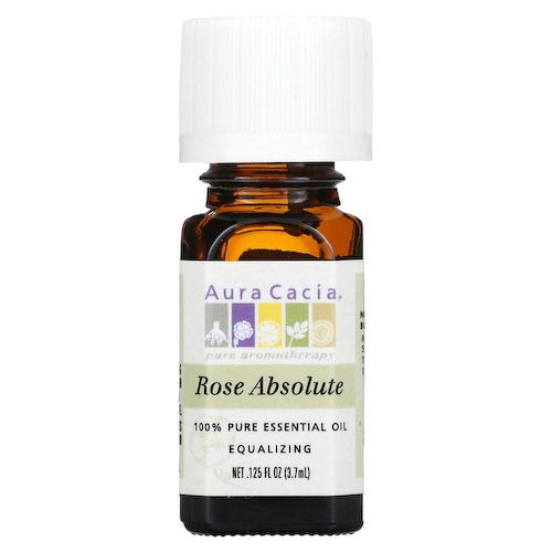 Aura Cacia, 100 % чистое эфирное масло, розовый абсолют, 3,7 мл (0,125 жидкой унции) #1