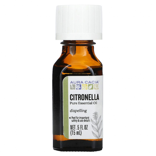 Aura Cacia, Чистое эфирное масло, цитронелла, рассеивание, 15 мл (0,5 жидк. Унции) #1